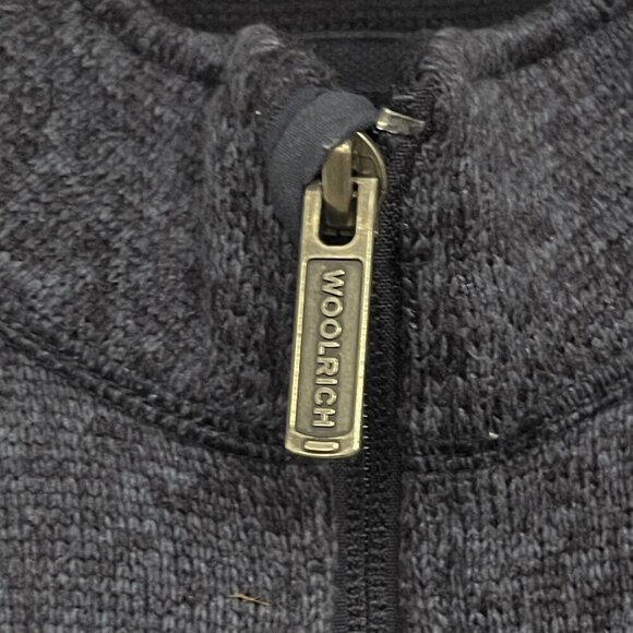 Woolrich Quarter Zip Up Fleece Sweater Sweatshirt Pullover Shirt XL Blue Mens - Picture 7 of 10